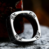 Square Viking Celtic Design Ring