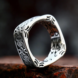 Square Viking Celtic Design Ring