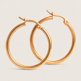 Classic Steel Hoop Earrings – 2mm