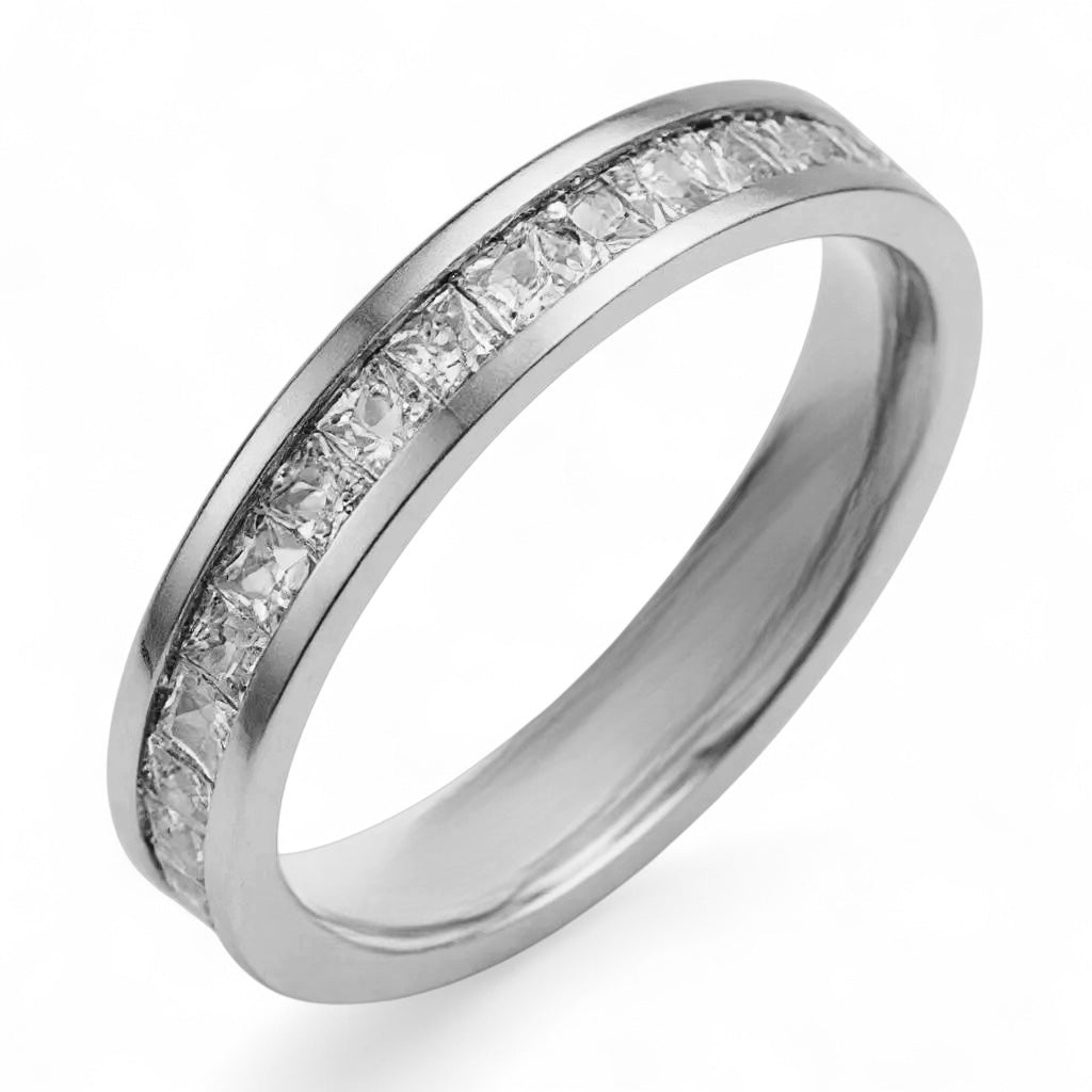 The Infinity Gleam – Steel Eternity Ring