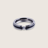 Tensioned CZ Two-Tone Ring