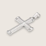 S.S. Diamond Cut Cross Necklace