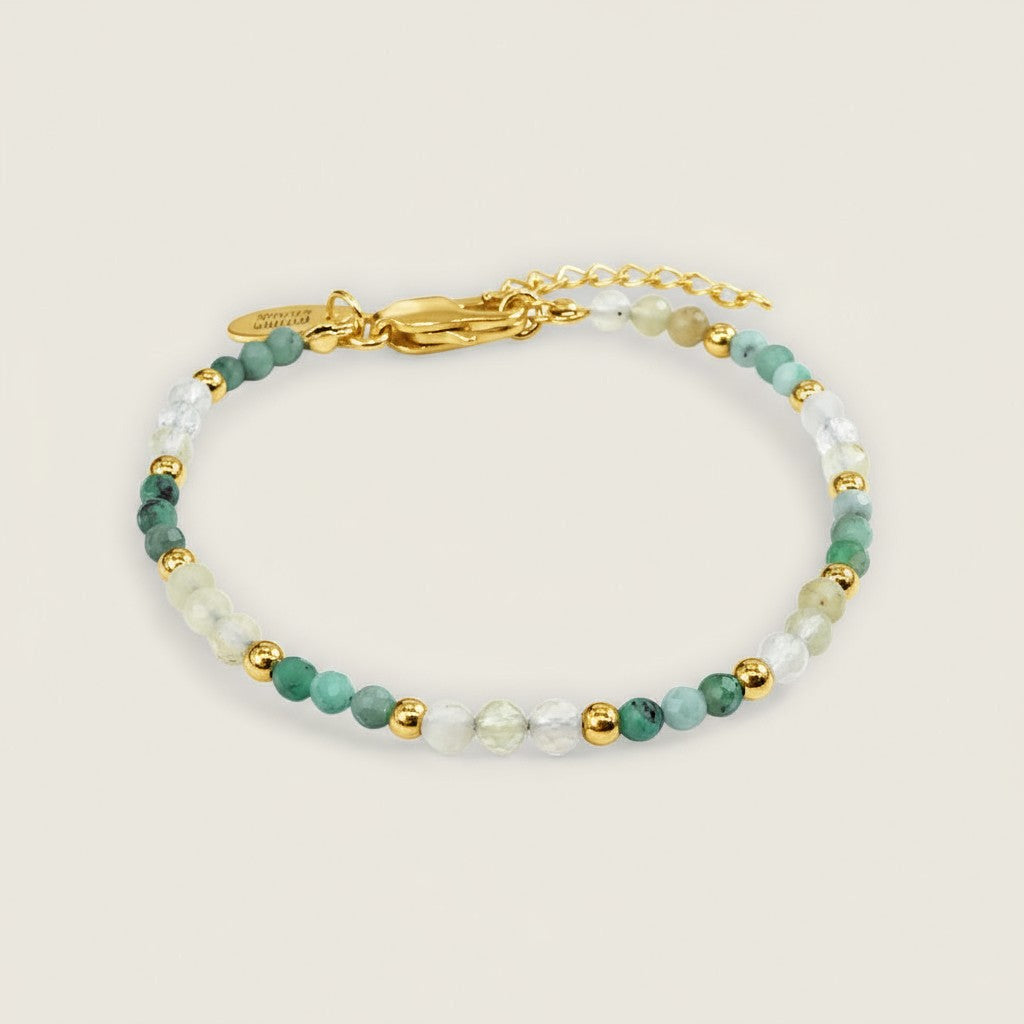 Steel Duo Gemstone Chain Bracelet