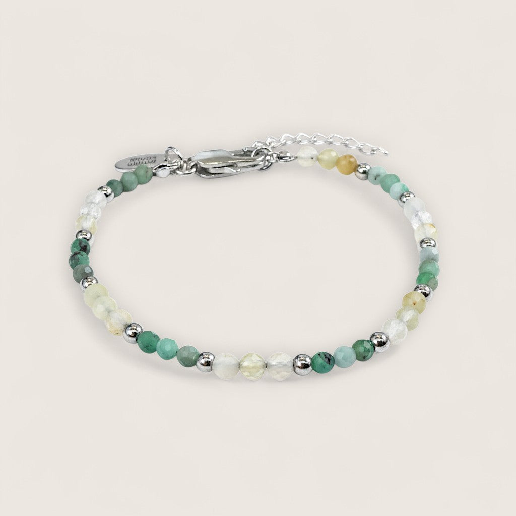 Steel Duo Gemstone Chain Bracelet