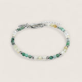 Steel Duo Gemstone Chain Bracelet