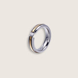 Tensioned CZ Two-Tone Ring