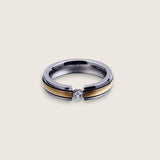 Tensioned CZ Two-Tone Ring