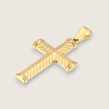 S.S. Diamond Cut Cross Necklace