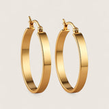 The Auric – 4 mm Steel  Flat Hoop Earrings