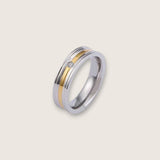 Stainless Steel Lined Ring with CZ