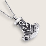 Oxidized Viking Axe Necklace