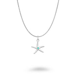 Silver Starfish with Turquoise Necklace