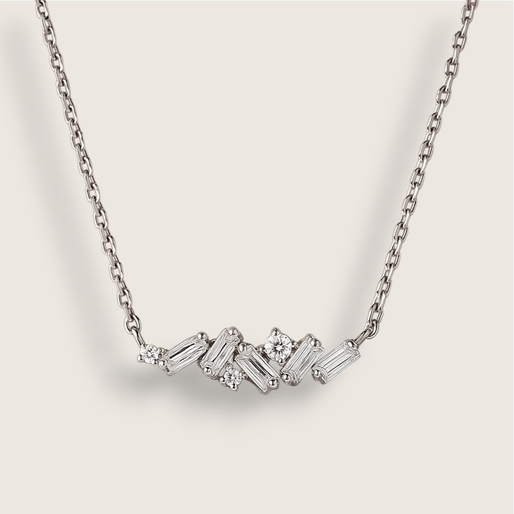 Starlit Path –CZ Baguette Necklace