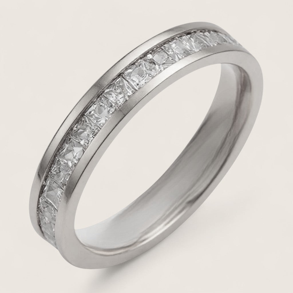 The Infinity Gleam – Steel Eternity Ring