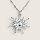 Radiant Steel Sun Necklace