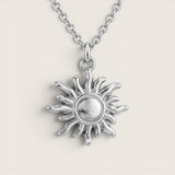 Radiant Steel Sun Necklace