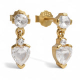 The Celestia Drops – CZ Heart Silver Earrings