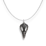 The Echoed Flight – Raven Skull Necklace