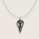The Echoed Flight – Raven Skull Necklace