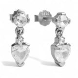 The Celestia Drops – CZ Heart Silver Earrings