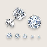 Premium Bezel Set CZ Stud Earrings