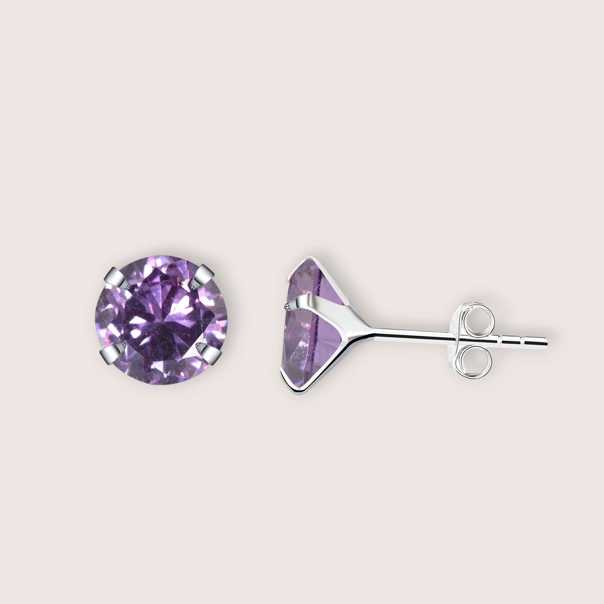 CZ Birthstone Stud Earrings
