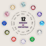 CZ Birthstone Stud Earrings