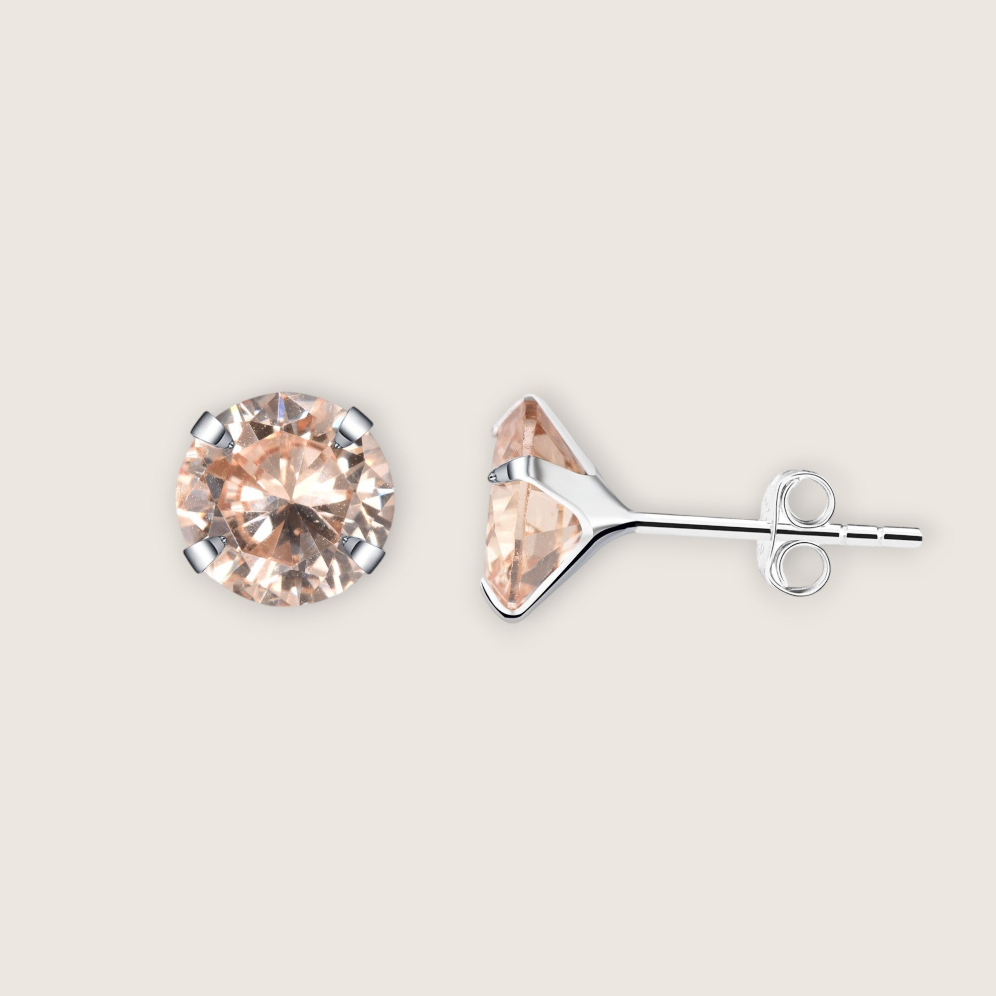CZ Birthstone Stud Earrings