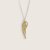 Large Outline Angel Wing Necklace