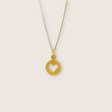 Circle Heart Cut out Necklace