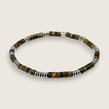 Hematite & Gemstone Disc Stretch Bracelet