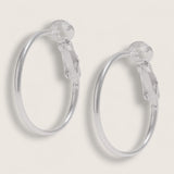 Sterling Silver Clip Hoop Earrings 2mm