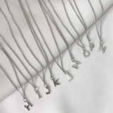 Silver Smooth Capital Initial Necklace