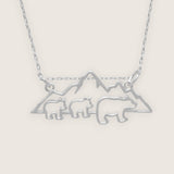 Mountain with Mama Bear and Kids Necklace