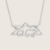 Mountain with Mama Bear and Kids Necklace