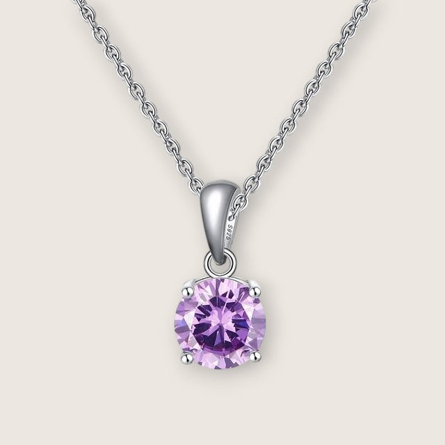 Birthstone CZ Solitaire Necklace