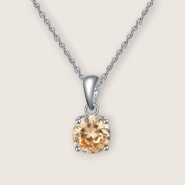 Birthstone CZ Solitaire Necklace