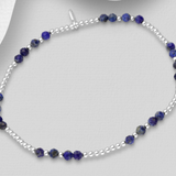 Balanced Gemstone Silver Stretch Bracelet