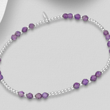 Balanced Gemstone Silver Stretch Bracelet