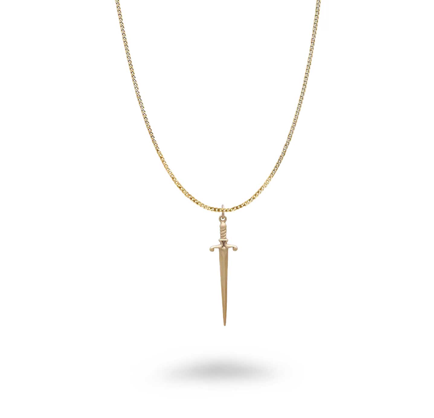 Bronze Sword with Gold Plated Sterling silver necklace