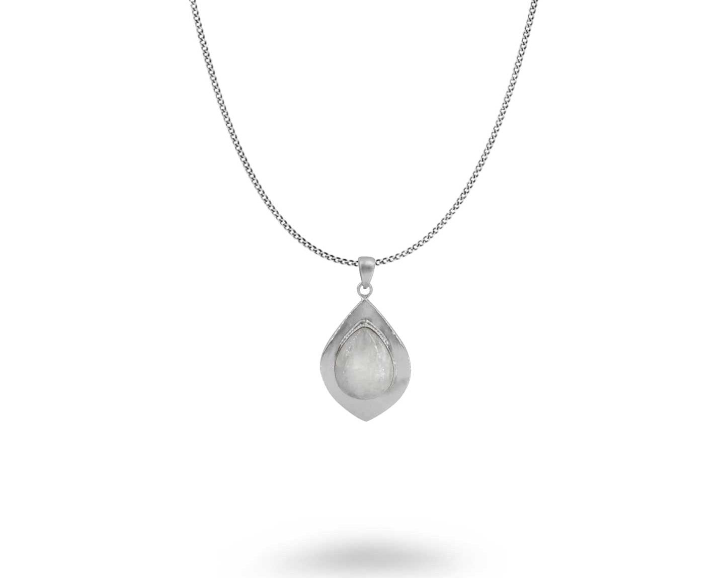 Hand-formed Semi-Precious Teardrop Necklace