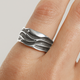 Textured Oxidized Layered Ring