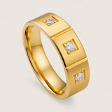 The Vault – 8mm Geometric CZ Stainless Steel Ring