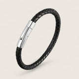 Thin Leather Bracelet Black Clasp