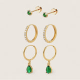Emerald Glow – 3-Piece Earring Gift Set