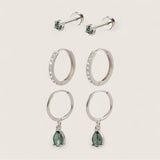 Emerald Glow – 3-Piece Earring Gift Set