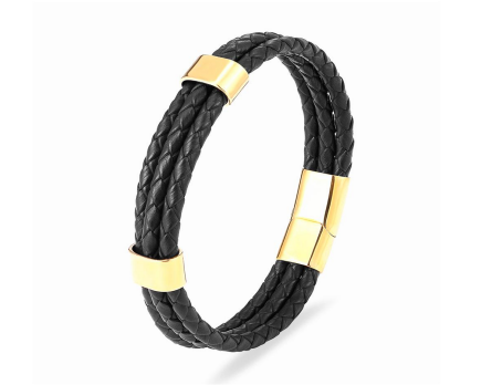 Triple Woven Leather Wrap Bracelet