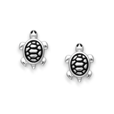 Silver Turtle Enamel Earrings