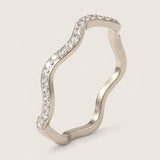Celestia Wave - Steel CZ Ring