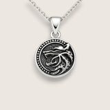 Silver Oxidized Wolf Necklace